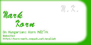 mark korn business card